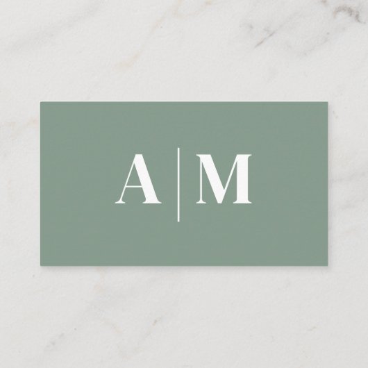 Sage Green Elegant Professional 名刺 (裏面)