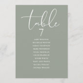 Sage Green Elegant Seating Plan Table Number 招待状 (正面)