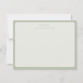 Sage Green Elegant Simple Statnionery Note Card 招待状 (正面)
