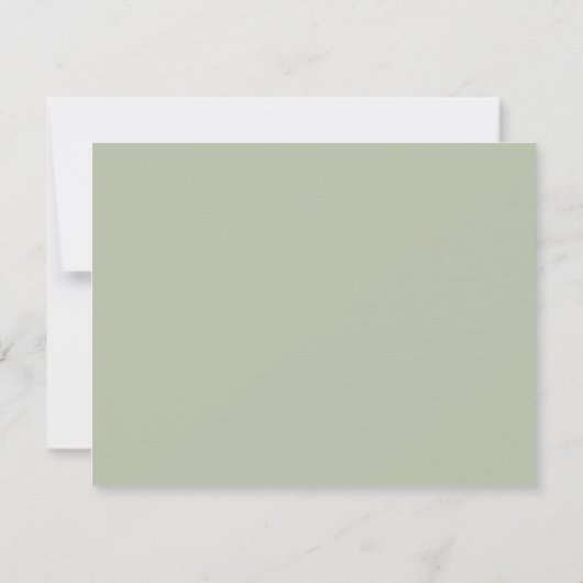 Sage Green Elegant Simple Statnionery Note Card 招待状 (裏面)
