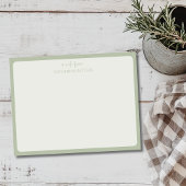 Sage Green Elegant Simple Statnionery Note Card 招待状