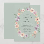 sage green elegant Spring wedding 招待状 (正面/裏面)