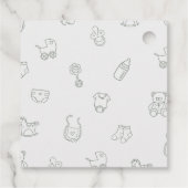 Sage Green Elegant Thank You Baby Shower フェイバータグ (裏面)