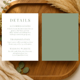 Sage Green Elegant Wedding Details 招待状