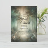 Sage Green Enchanted Forest Radiance Bridal Shower 招待状 (スタンド正面)