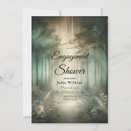Sage Green Enchanted Forest Radiance Shower 招待状
