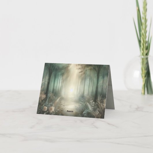 Sage Green Enchanted Forest Radiance Wedding サンキューカード (裏面)