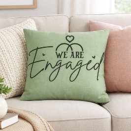 Sage Green Engagement Announcement Decorative クッション