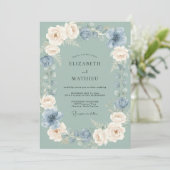 Sage Green Ethereal Anemone Wedding 招待状 (スタンド正面)
