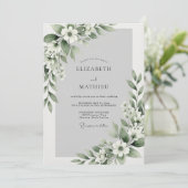 Sage Green Ethereal Blossom Wedding 招待状 (スタンド正面)