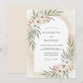 Sage Green Ethereal Bohemian Wedding 招待状 (正面/裏面)
