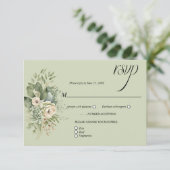 Sage Green Eucalyptus Botanical Floral RSVP | (スタンド正面)