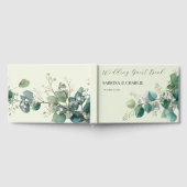 Sage Green Eucalyptus Elegant Boho Wedding ゲストブック (全面)