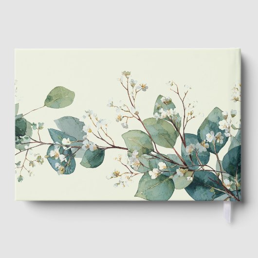Sage Green Eucalyptus Elegant Boho Wedding ゲストブック (裏面)