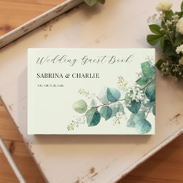 Sage Green Eucalyptus Elegant Boho Wedding ゲストブック