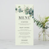 Sage Green Eucalyptus Elegant Boho Wedding メニュー (スタンド正面)