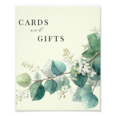 Sage Green Eucalyptus Elegant Cards Gifts Sign フォトプリント (正面)