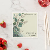Sage Green Eucalyptus Elegant Foliage Wedding  スタンダードカクテルナプキン (インサイチュ)