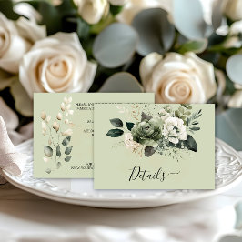 Sage Green Eucalyptus Floral Details | エンクロージャーカード