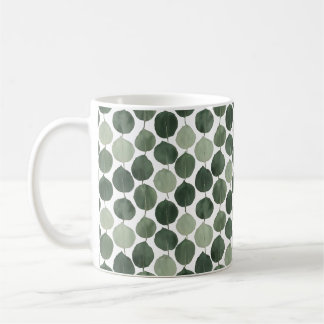 Sage Green Eucalyptus Leaf Pattern Botanical Plant コーヒーマグカップ