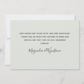 Sage Green Eucalyptus Photo'結婚S Thank You カード (裏面)