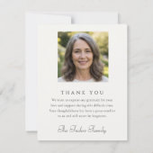 Sage Green Eucalyptus Photo Funeral Thank You ノートカード (裏面)