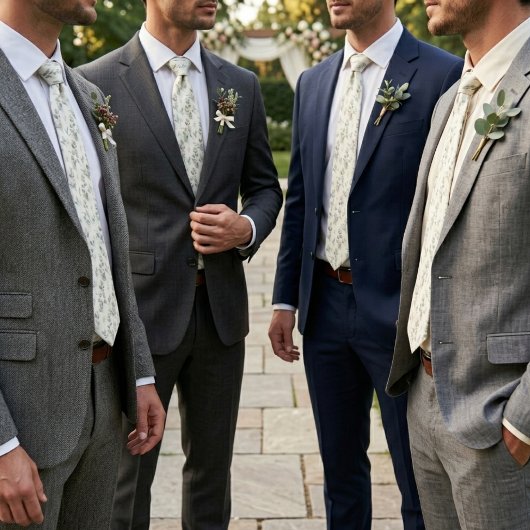 Sage Green Eucalyptus Wedding ネクタイ