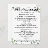 Sage Green Eucalyptus Wedding Info Card エンクロージャーカード (正面/裏面)