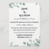 Sage Green Eucalyptus Wedding Invitation 招待状 (正面)