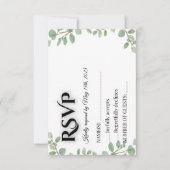 Sage Green Eucalyptus Wedding RSVP Card (正面)