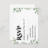 Sage Green Eucalyptus Wedding RSVP Card (正面/裏面)