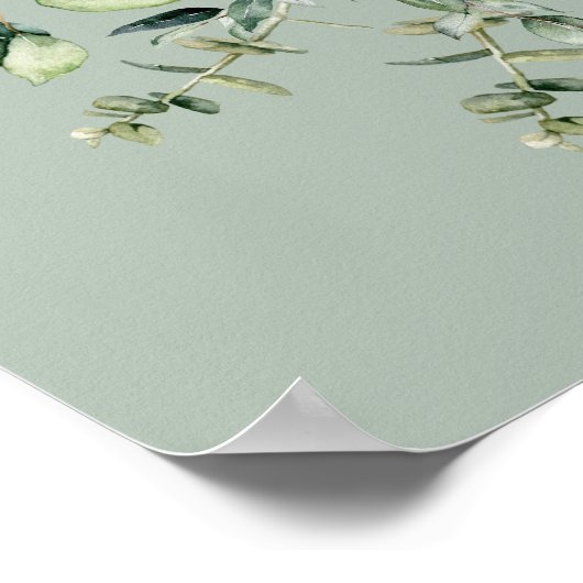Sage Green Eucalyptus Wedding Welcome ポスター (角)