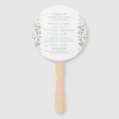 Sage Green Eucalyptus Wreath Boho Wedding Program ハンドファン (裏面)
