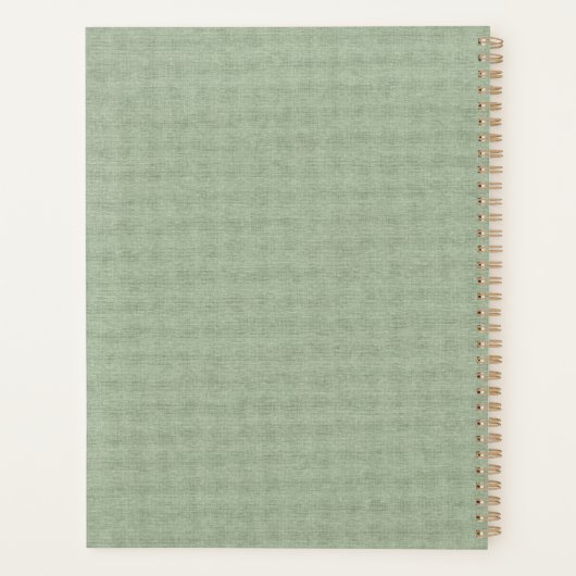 Sage Green Fabric Texture プランナー手帳 (裏面)