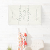 Sage Green Fabric Wedding Welcome Banner 横断幕 (インサイチュ)