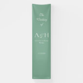 Sage Green Fabric Wedding Welcome Banner 横断幕 (縦)
