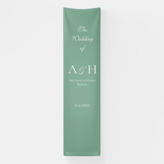 Sage Green Fabric Wedding Welcome Banner 横断幕