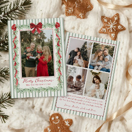 Sage Green Family Photo Christmas Holiday Card シーズンカード