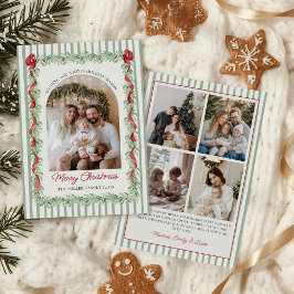 Sage Green Family Photo Christmas Holiday Card シーズンカード