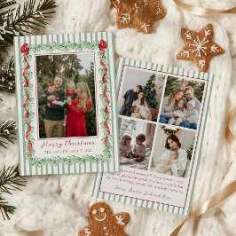 Sage Green Family Photo Christmas Holiday Card シーズンカード