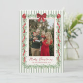 Sage Green Family Photo Christmas Holiday Card シーズンカード (スタンド正面)