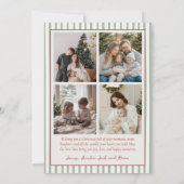 Sage Green Family Photo Christmas Holiday Card シーズンカード (裏面)