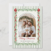 Sage Green Family Photo Christmas Holiday Card シーズンカード (正面)