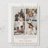 Sage Green Family Photo Christmas Holiday Card シーズンカード (裏面)
