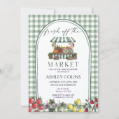 Sage Green Farmers Market Bridal Shower  招待状 (正面)