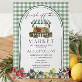 Sage Green Farmers Market Bridal Shower  招待状