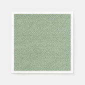 Sage Green Faux Linen Fabric Elegant  スタンダードカクテルナプキン (正面)