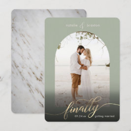 Sage Green Finally Getting Married & Window Photo セーブザデート