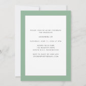 Sage Green Finally Photo Graduation発表 招待状 (裏面)