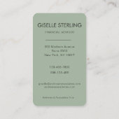 Sage Green Financial Advisor Photo 名刺 (裏面)